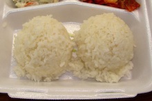 Two scoops of white rice